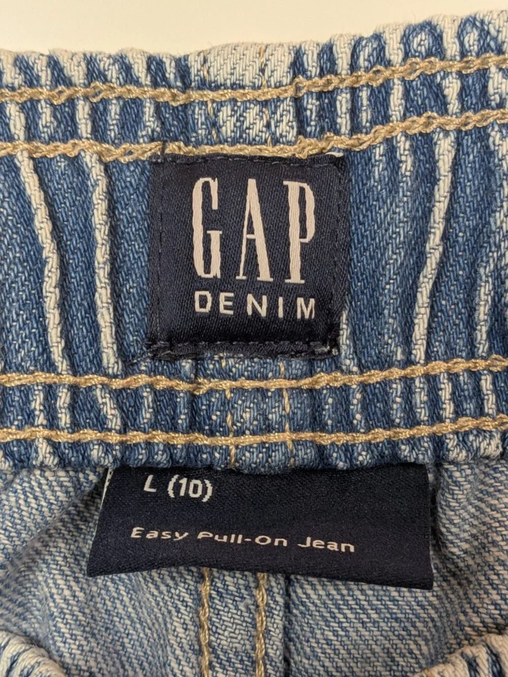 Gap Girls Easy Pull-On Jeans Size 10 Light Wash Relaxed Baggy Denim